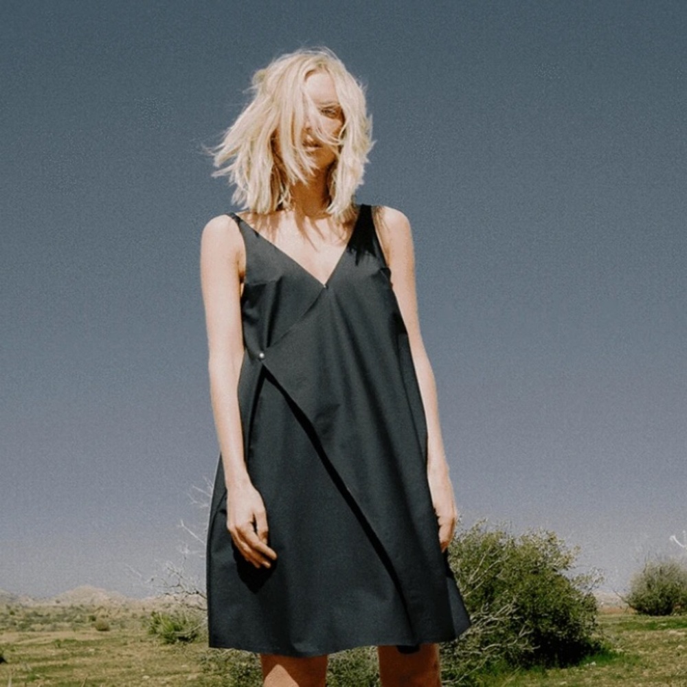 ADAY Over In One Wrap Dress Navy Blue XS